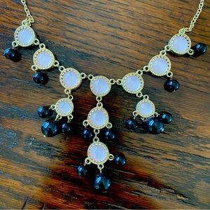 Pink and black statement necklace
